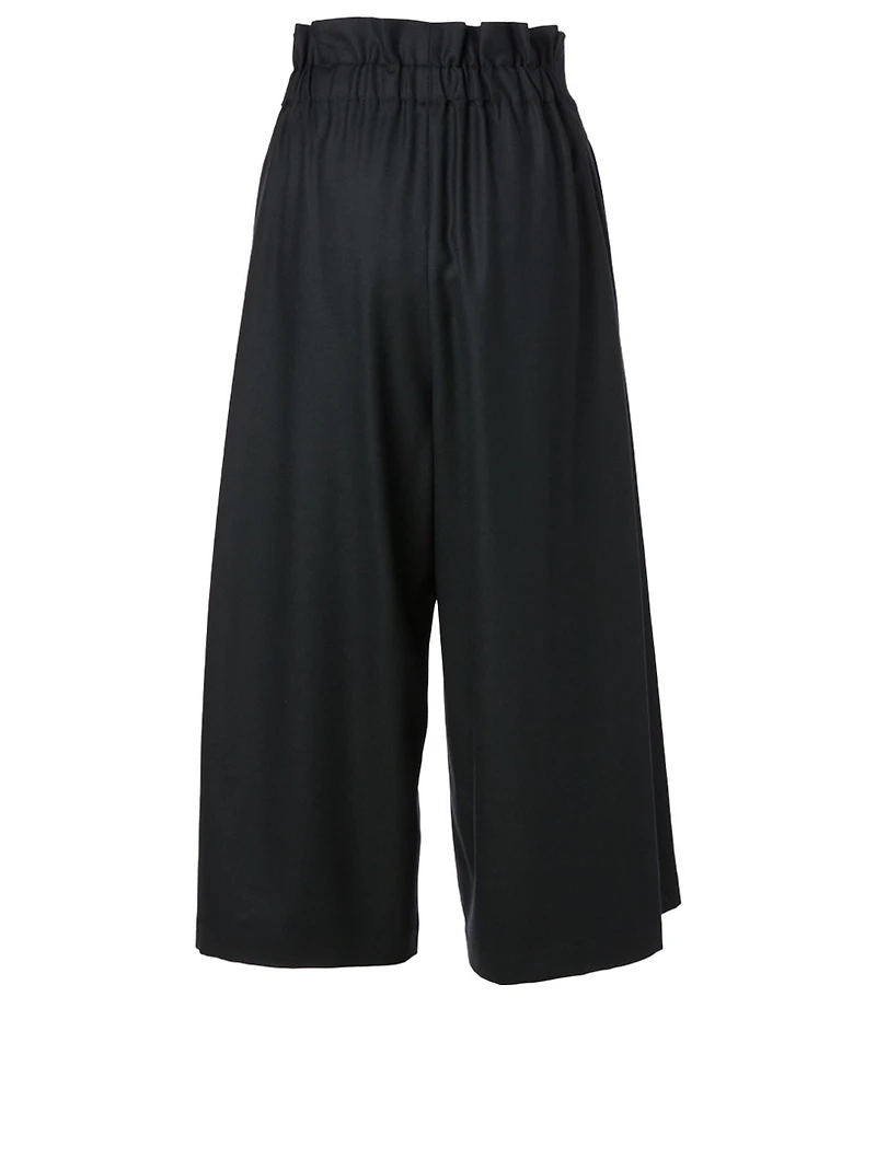 Fine Wool Bottom Wide Pants