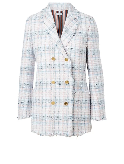 Frayed Chenille Tweed Blazer