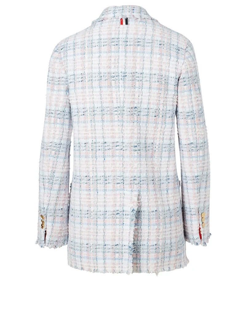 Frayed Chenille Tweed Blazer