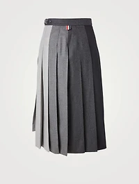 Wool Pleated Midi Skirt Funmix Print