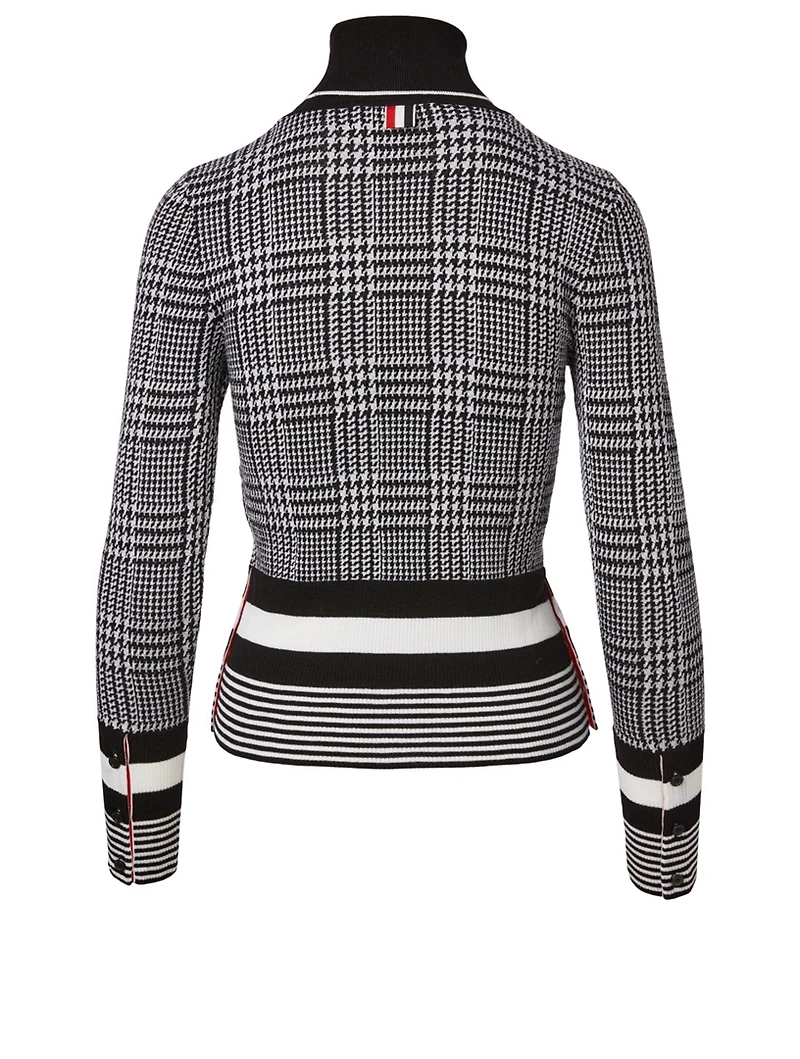 Wool Turtleneck Sweater Prince Of Wales Jacquard