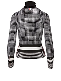 Wool Turtleneck Sweater Prince Of Wales Jacquard