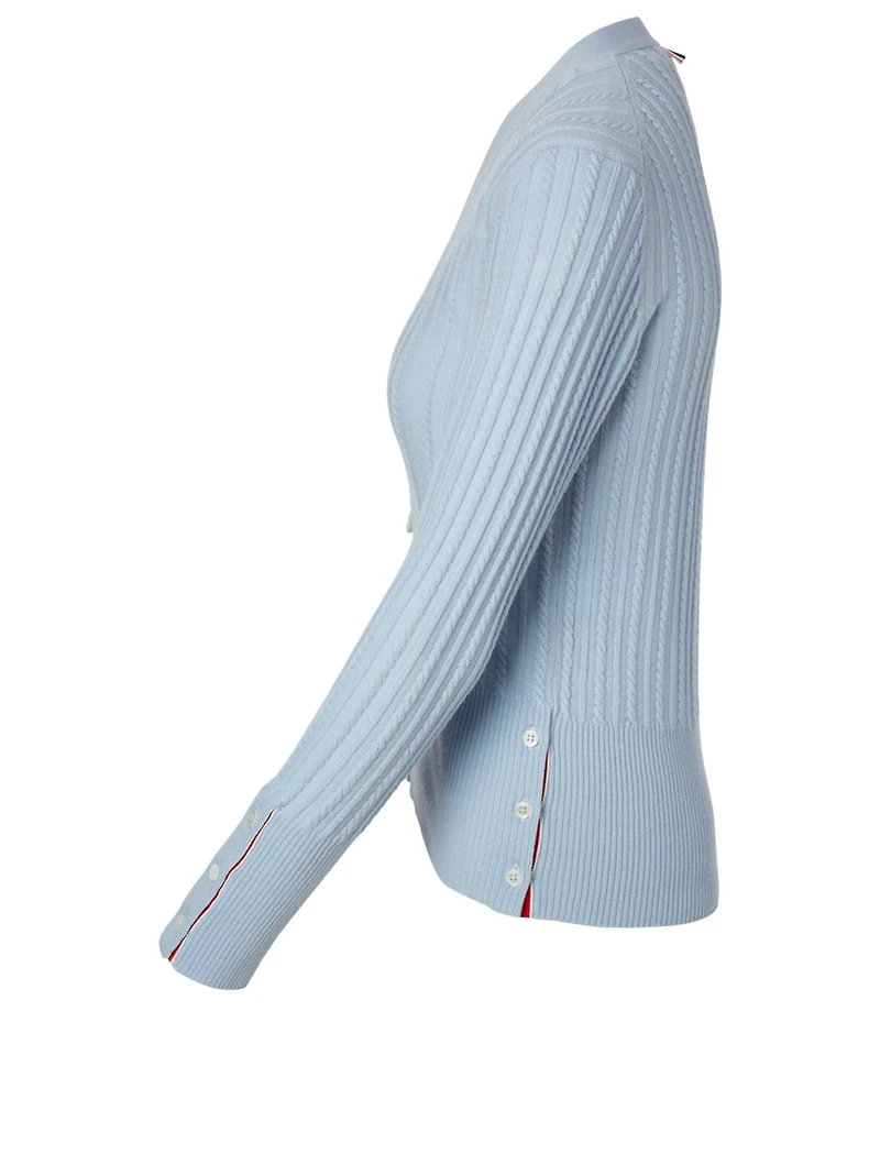 Wool Cable Knit Cardigan