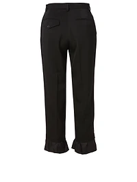 Wool Pants With Ruffle Hem