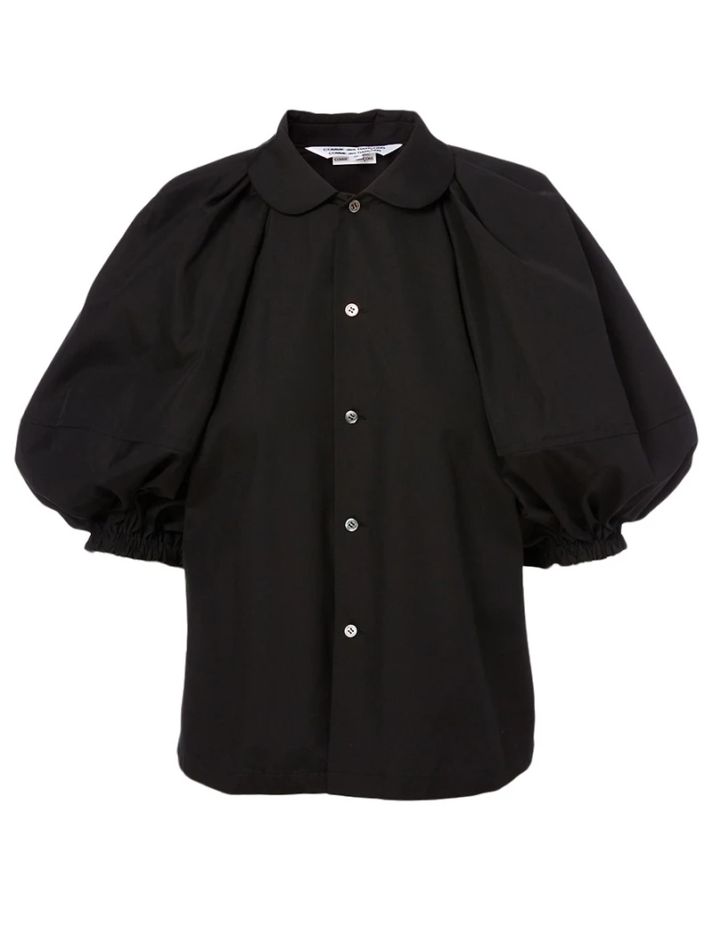 Cotton Balloon-Sleeve Shirt