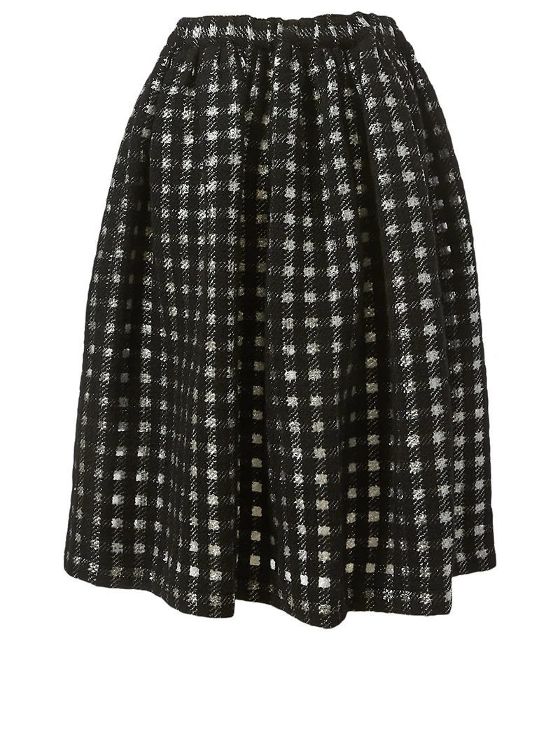 Wool-Blend Tweed Midi Skirt