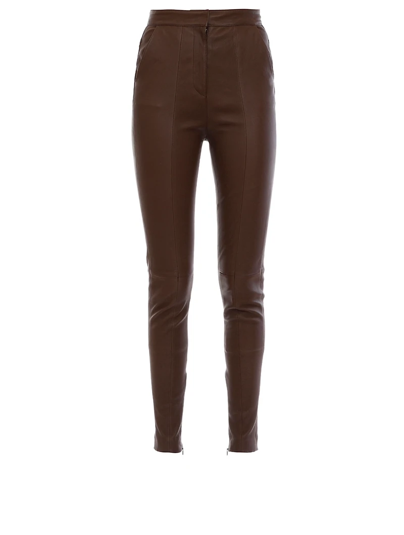Leather High-Waisted Skinny Pants