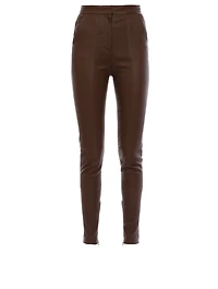 Leather High-Waisted Skinny Pants