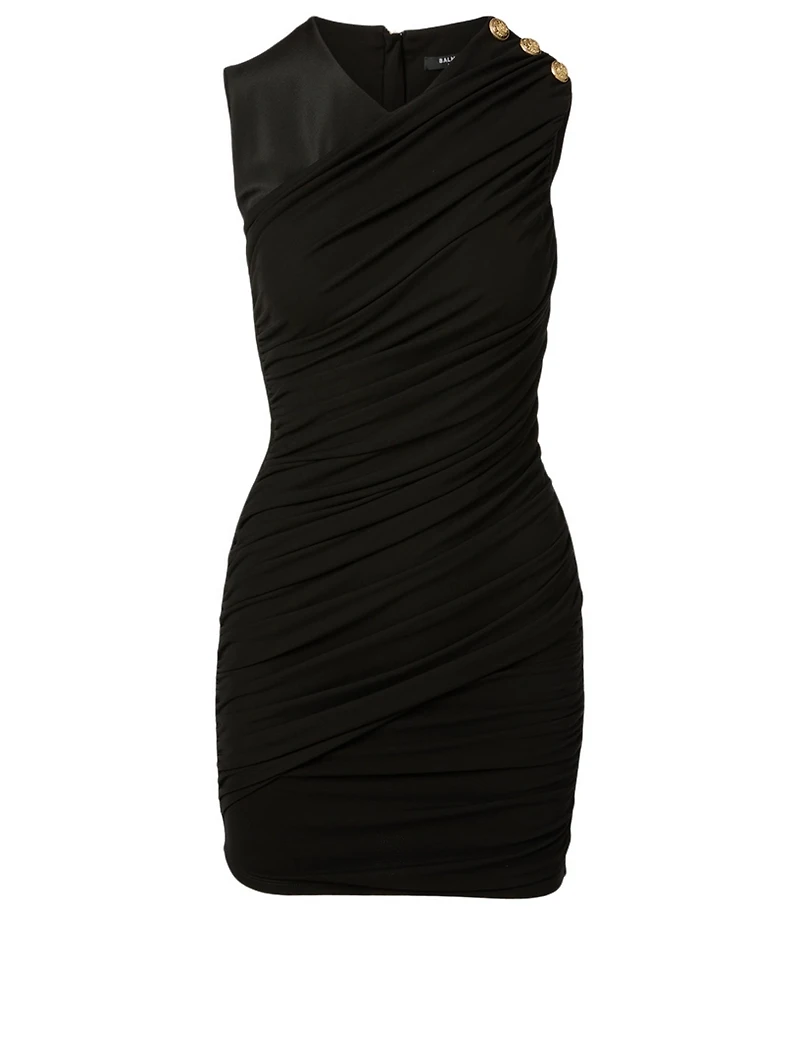 Draped Twisted Mini Dress
