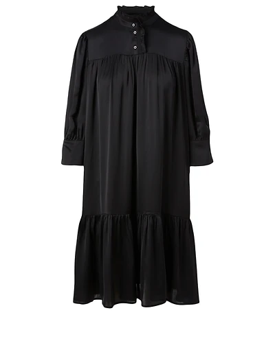 Liva Frilled-Collar Midi Dress