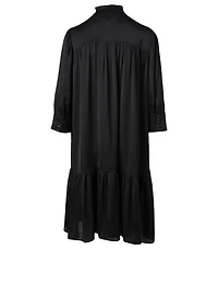 Liva Frilled-Collar Midi Dress