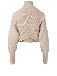 Wool Crossover Back Sweater