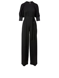 Wide-Leg Jumpsuit With Belt