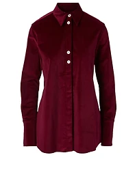 Corduroy Shirt With Button Detail