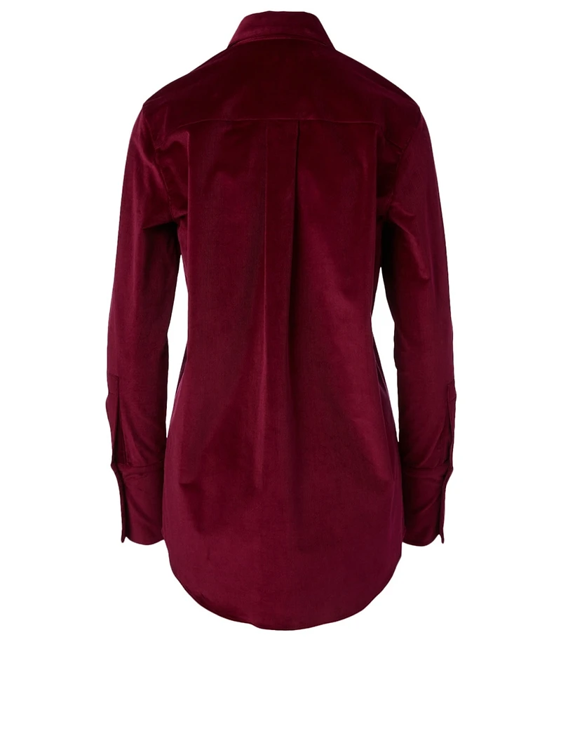 Corduroy Shirt With Button Detail