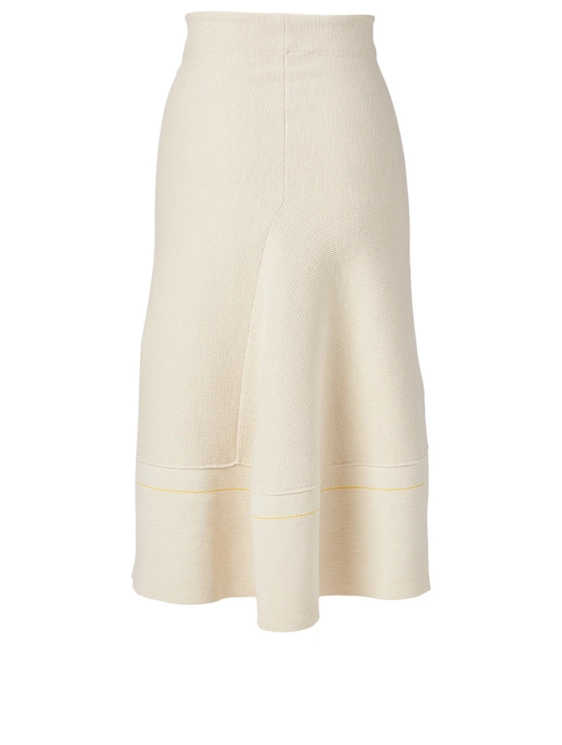 Cotton Stretch Midi Skirt