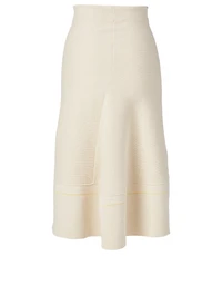 Cotton Stretch Midi Skirt
