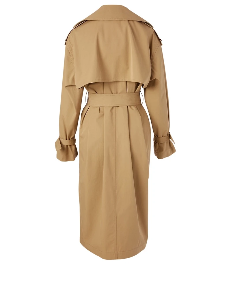 Cotton Midi Trench Coat