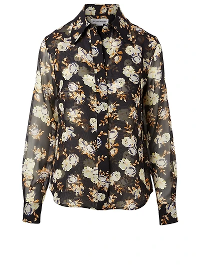 Silk Shirt Floral Print