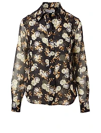 Silk Shirt Floral Print