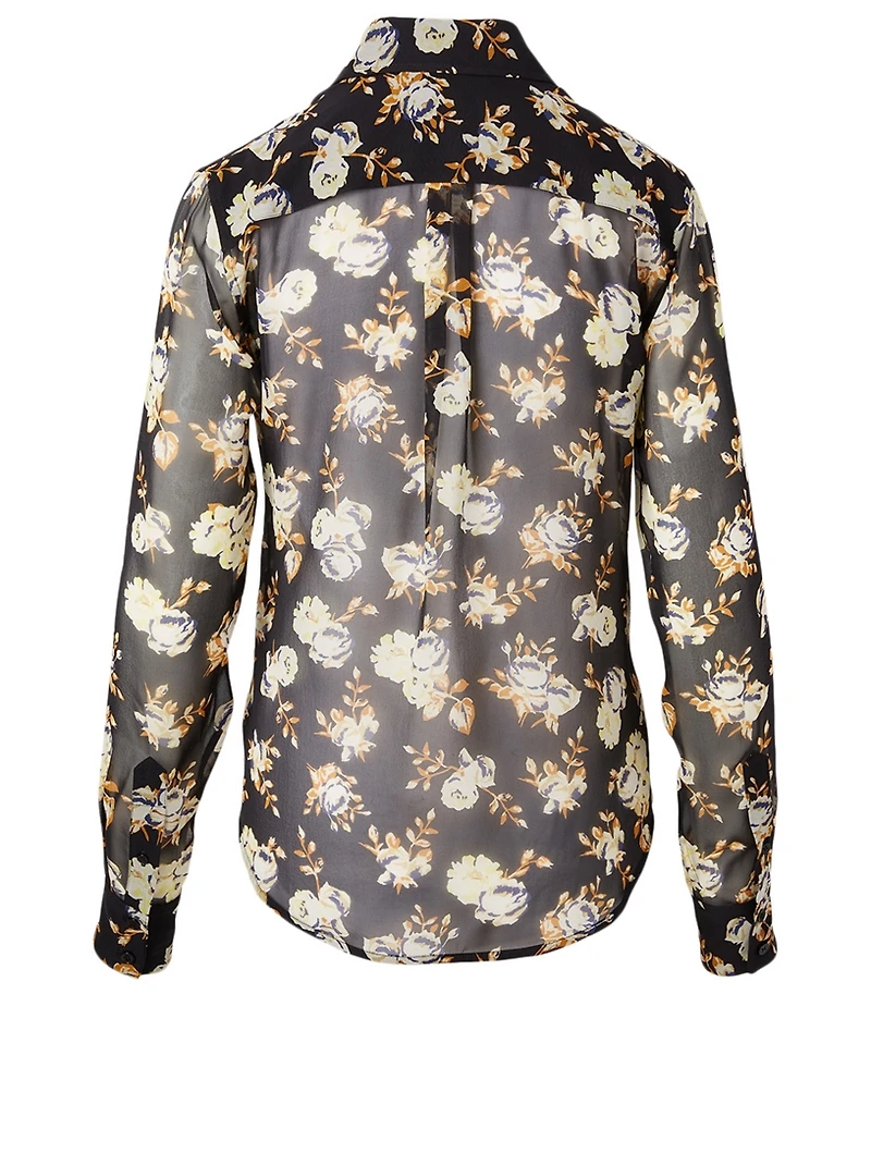 Silk Shirt Floral Print