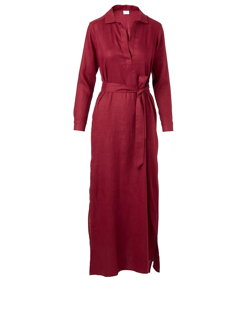 Long Linen Shirt Dress