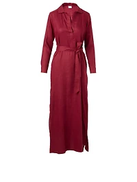 Long Linen Shirt Dress