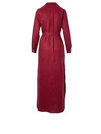 Long Linen Shirt Dress