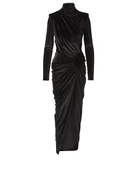 Velvet Sparkling Turtleneck Long Dress