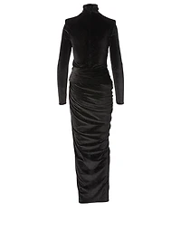 Velvet Sparkling Turtleneck Long Dress
