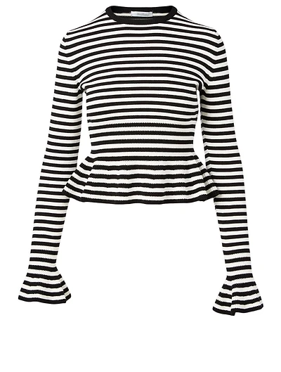 Jerzu Peplum Sweater Striped Print