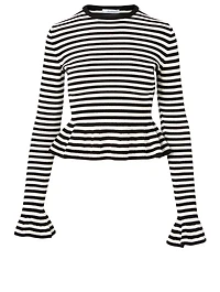 Jerzu Peplum Sweater Striped Print