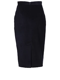 Cotton Velvet Pencil Skirt