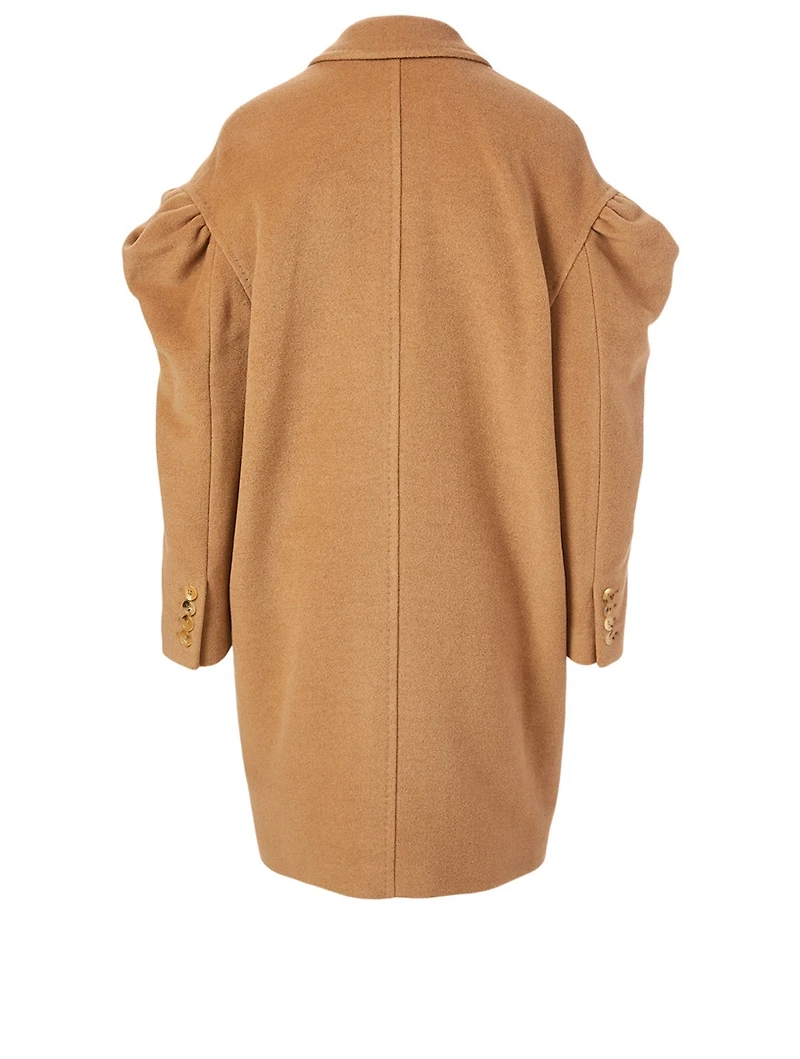 Camel Wool Double-Breasted Coat