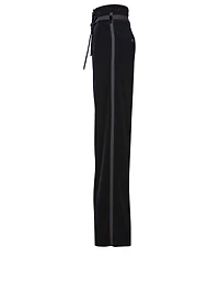 Velvet High-Waisted Pants With Belt