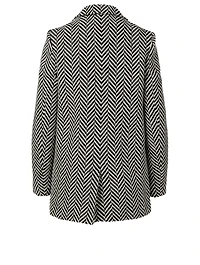 Milly Wool-Blend Double-Breasted Blazer Herringbone Print
