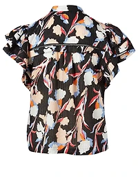 Huxlee Cotton And Silk Top Floral Print