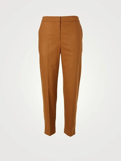 Wool-Blend Straight Pants