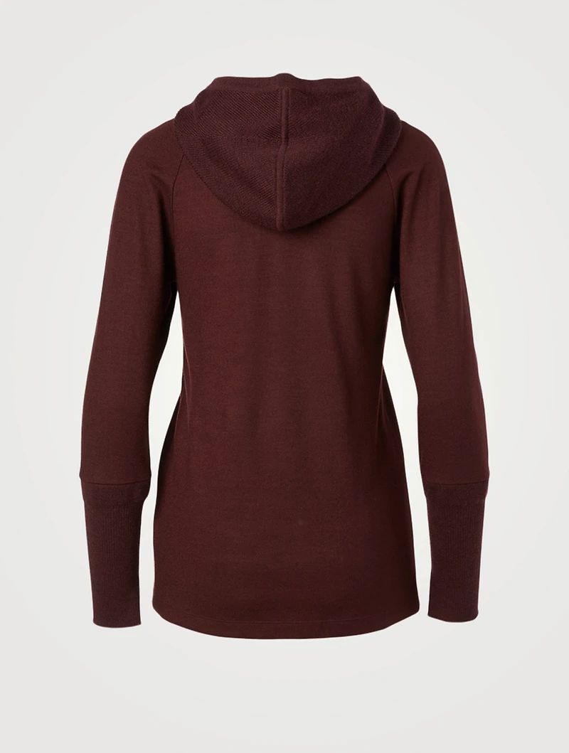 Wool Long-Sleeve Top With Hood