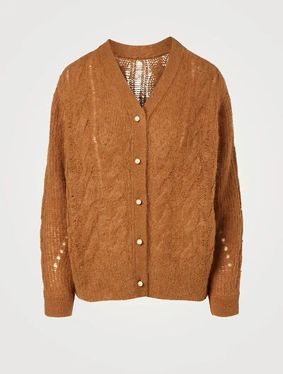 Alpaca-Blend Knit Cardigan