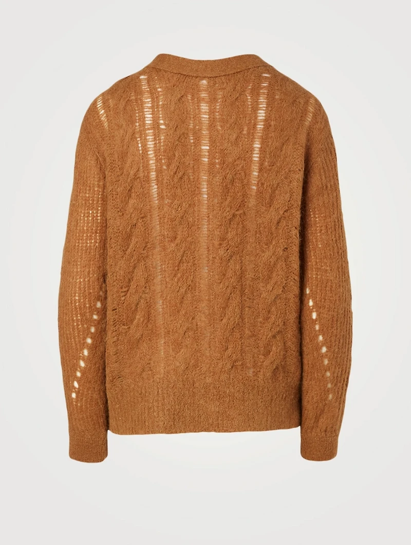 Alpaca-Blend Knit Cardigan