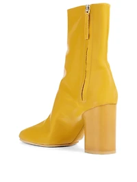 Vinyl Heeled Ankle Boots