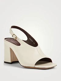 Leather Heeled Slingback Sandals