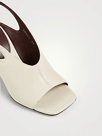 Leather Heeled Slingback Sandals