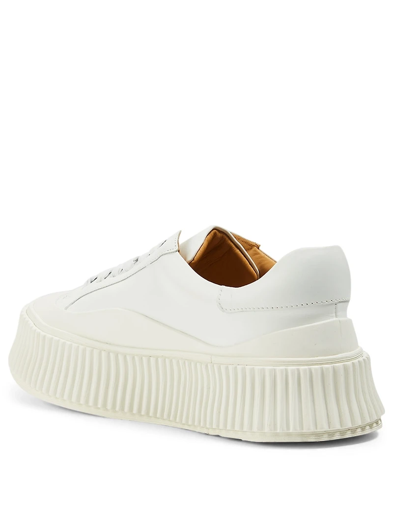 Leather Flatform Sneakers