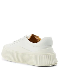 Leather Flatform Sneakers