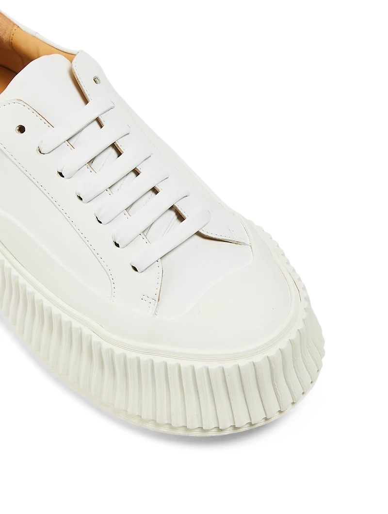 Leather Flatform Sneakers