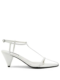 Tripon Leather T-Strap Heeled Sandals