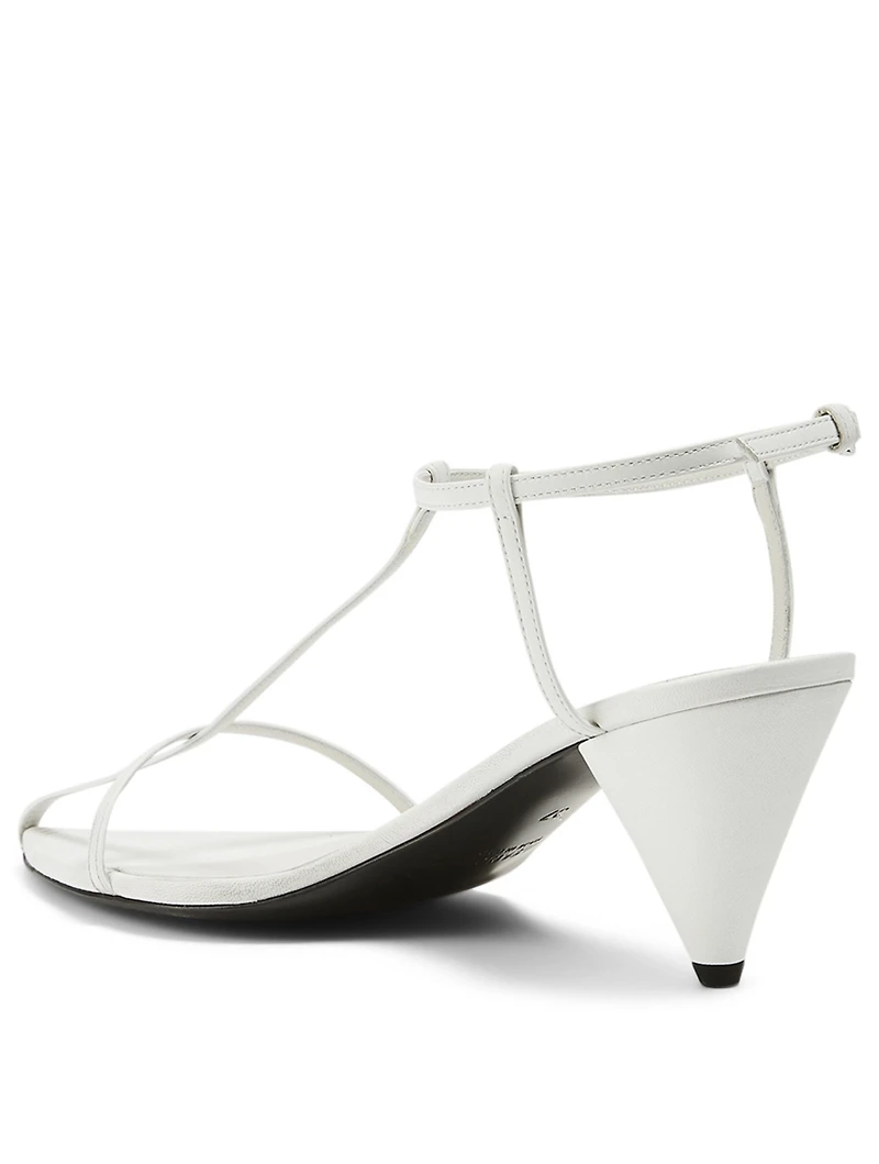 Tripon Leather T-Strap Heeled Sandals