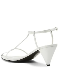 Tripon Leather T-Strap Heeled Sandals